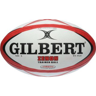 GILBERT Zenon Rugby Trainer Ball   Size 5, Scarlet/black