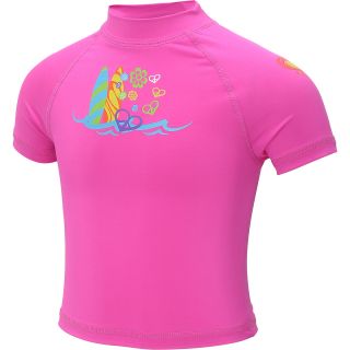 LAGUNA Girls Surfing Fun Short Sleeve Rashguard   Size 6x, Pink