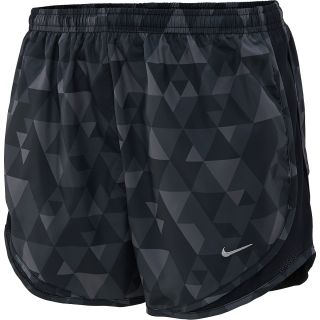 NIKE Womens Printed Tempo Running Shorts   Size XS/Extra Small, Black/volt