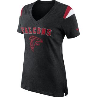 NIKE Womens Atlanta Falcons V Neck Fan Top   Size Large, Black/red/white