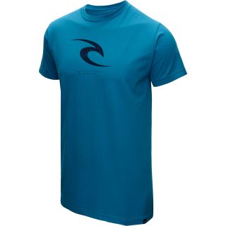 RIP CURL Mens Brashed Premium Short Sleeve T Shirt   Size 2xl, Turquoise