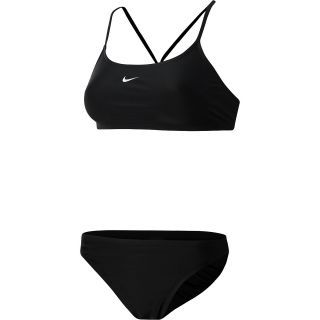 NIKE Womens Core Solid Sport Top 2 Piece Swimsuit   Size 6, Black
