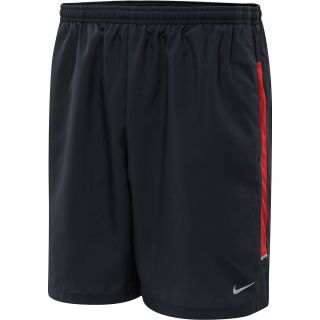 NIKE Mens 7 Woven Running Shorts   Size Large, Black/red