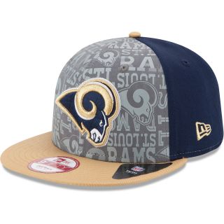 NEW ERA Mens St. Louis Rams Reflective Draft 9FIFTY One Size Fits All Cap, Blue