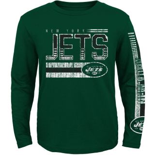 NFL Team Apparel Youth New York Jets Rewind Forward Long Sleeve T Shirt   Size