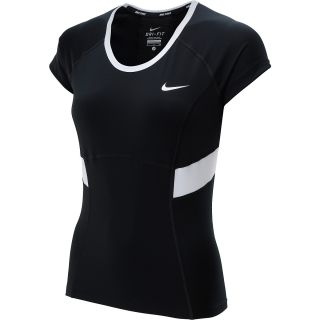 NIKE Womens New Border Tennis T Shirt   Size XS/Extra Small, Black/white/white