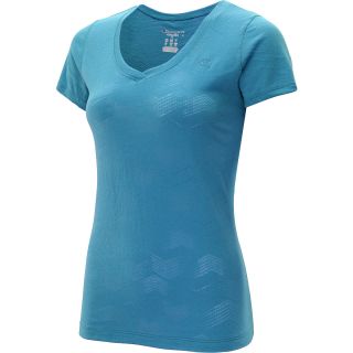 CHAMPION Womens Burnout Short Sleeve T Shirt   Size Xl, Turquoise