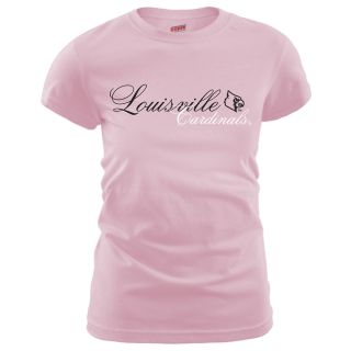 MJ Soffe Womens Louisville Cardinals T Shirt   Soft Pink   Size Small,