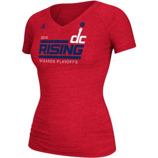 adidas Womens Washington Wizards DC Rising Playoff Short Sleeve T Shirt   Size