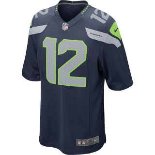 NIKE Mens Seattle Seahawks 12th Fan Game Team Color Jersey   Size Large,