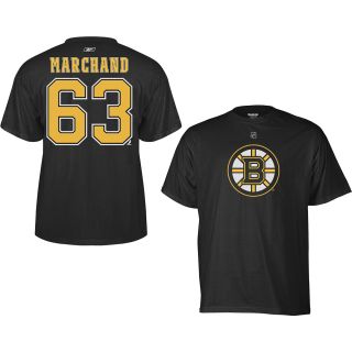 REEBOK Mens Boston Bruins Brad Marchand Replica Name And Number Short Sleeve T 