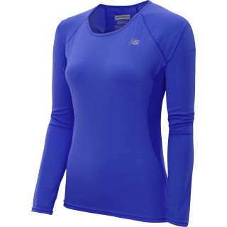 NEW BALANCE Womens Minimus Amp Long Sleeve Running Shirt   Size Small, Azure