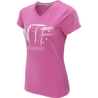 NIKE Womens WTF V Neck Running T Shirt   Size XS/Extra Small, Club Pink