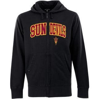 Antigua Mens Arizona State Sun Devils Full Zip Hooded Applique Sweatshirt  