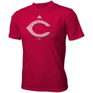 adidas Youth Cincinnati Reds Distressed Logo Short Sleeve T Shirt   Size Xl,