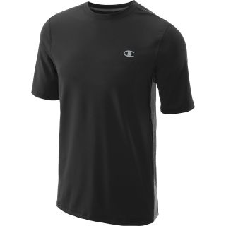 CHAMPION Mens Double Dry Fitted Short Sleeve T Shirt   Size Xl, Black/grey