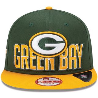 NEW ERA Mens Green Bay Packers Draft 9FIFTY Snapback Cap, Green