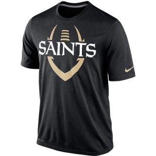 NIKE Mens New Orleans Saints Dri FIT Legend Icon Short Sleeve T Shirt   Size