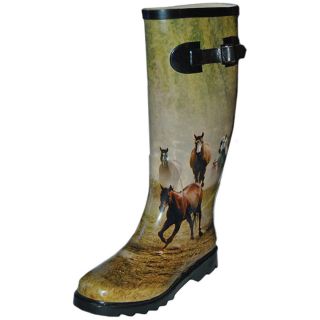 Itasca Misty Pony 3D Horse Waterproof Rubber Boot Womens   Size 10, 3d Horse