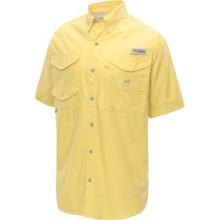 COLUMBIA Mens Bonehead Short Sleeve Shirt   Size Medium, Sunlit Yellow