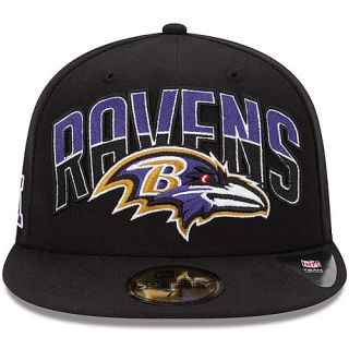 NEW ERA Mens Baltimore Ravens Draft 59FIFTY Fitted Cap   Size 7.25, Black