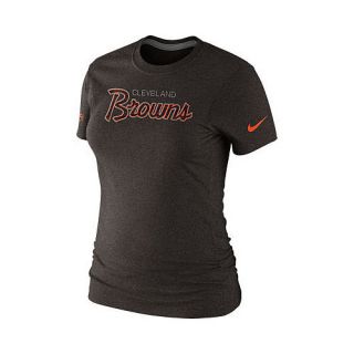 NIKE Womens Cleveland Browns Script Tri Blend T Shirt   Size Large, Seal