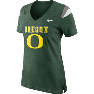 NIKE Womens Oregon Ducks Fitted V Neck Fan Top   Size Large, Forest