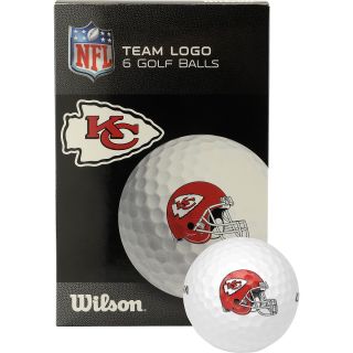 WILSON Kansas City Chiefs Golf Balls   6 Pack, White