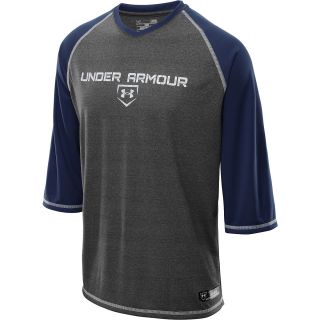 UNDER ARMOUR Mens 3/4 Sleeve Baseball Shirt   Size Small, Midnight