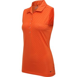 NIKE Womens Gradient Dot Sleeveless Golf Polo   Size Xl, Orange/grey