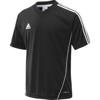 adidas Boys Estro 12 Short Sleeve Soccer Jersey   Size Medium, Black/white