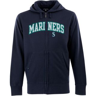 Antigua Mens Seattle Mariners Full Zip Hooded Applique Sweatshirt   Size