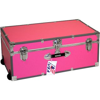 Seward Trunk by Mercury Luggage   The Collegiate 30 Footlocker w/ Wheels, Pink