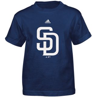 adidas Youth San Diego Padres Team Logo Short Sleeve T Shirt   Size 7, Navy