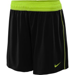 NIKE Womens 7 Fly Knit Shorts   Size XS/Extra Small, Black/volt
