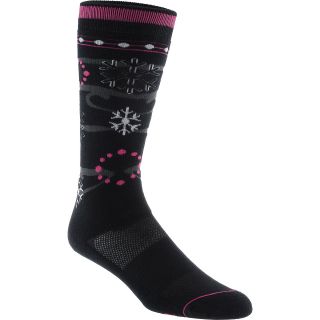 ALPINE DESIGN Kids Ski Socks   2 Pack   Size Small, Black/pink