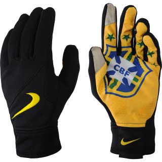 NIKE Brasil Stadium Gloves   Size Medium, Black/yellow