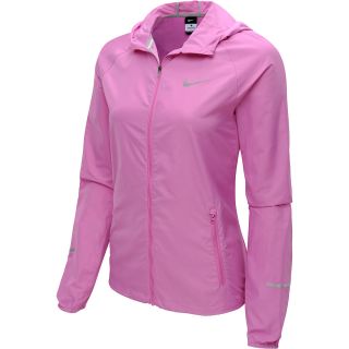 NIKE Womens Distance Full Zip Running Jacket   Size Xl, Red Violet/silver
