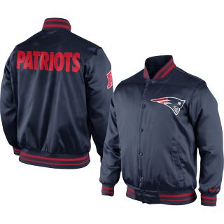 NIKE Mens New England Patriots Snap Front Start Again Jacket   Size Large,