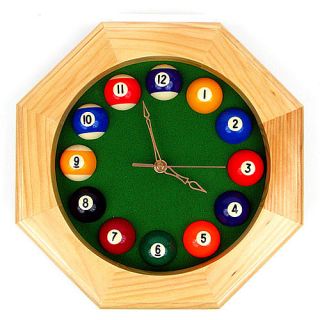 Trademark Global Octagonal Wood Billiards Quartz Clock (40 40810)