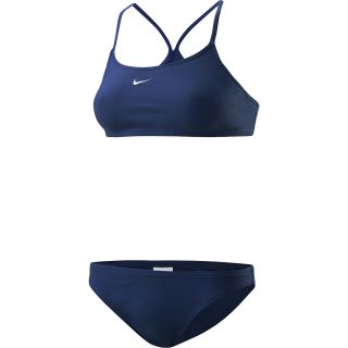 NIKE Womens Core Solid Sport Top 2 Piece Swimsuit   Size 8, Navy