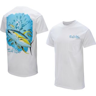 SALT LIFE Mens Yellowfin School Short Sleeve T Shirt   Size 2xl, White