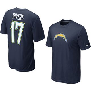 NIKE Mens San Diego Chargers Philip Rivers Name And Number Short Sleeve T 