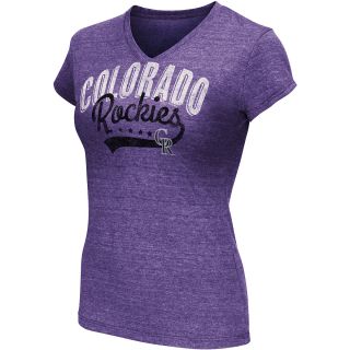 G III Womens Colorado Rockies Tri Blend V Neck Short Sleeve T Shirt   Size