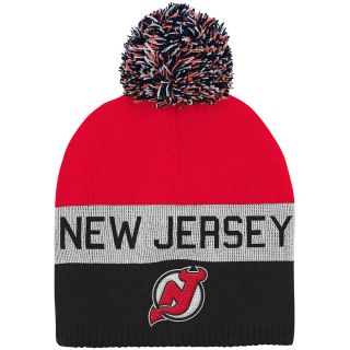 REEBOK Youth New Jersey Devils Uncuffed Pom Knit Hat   Size Youth