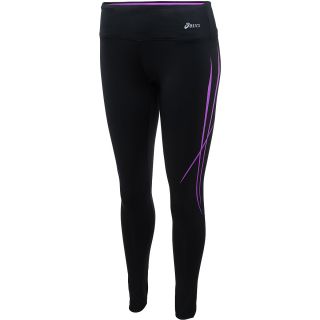 ASICS Womens Barmere Tights   Size Small, Black/purple