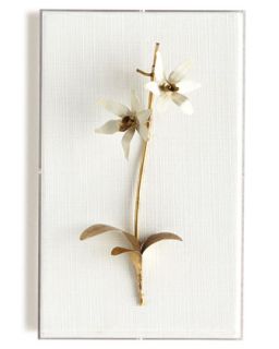 Gilded Orchid on White Linen