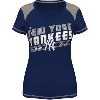 MAJESTIC ATHLETIC Womens New York Yankees Superior Speed V Neck T Shirt   Size