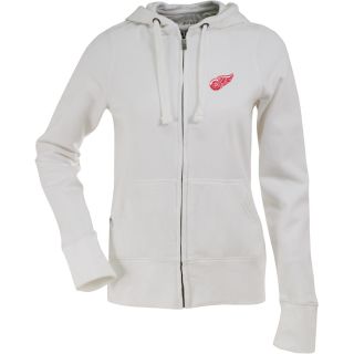 Antigua Womens Detroit Red Wings Signature Hooded White Full Zip Sweatshirt  
