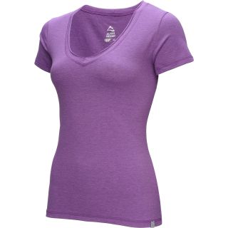 ALPINE DESIGN Womens V Neck Short Sleeve T Shirt   Size Small, Purple Magic